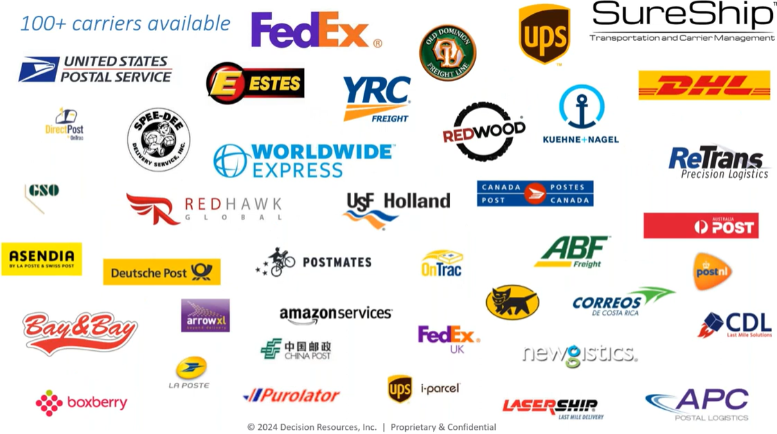 SureShip Carriers